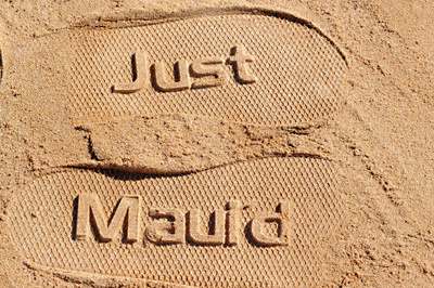 Just Mauied Slippers print in sand